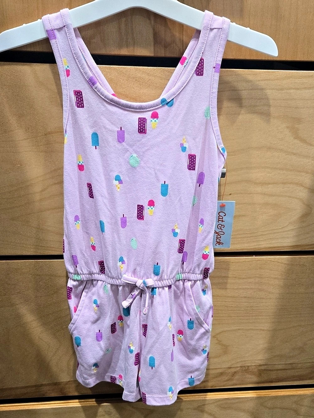Cat & Jack Girls XS (4/5) Pink Romper NWT